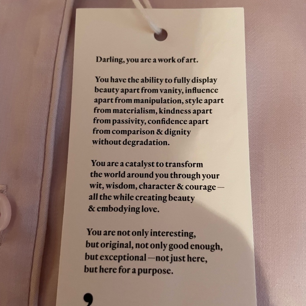 Darling Soft Pink Button Down With Piping And Tag… - image 3